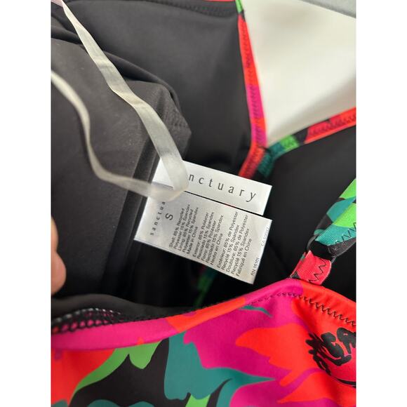 Sanctuary Printed Gardener Shirred One-Piece Swimsuit - Small - Picture 8 of 8